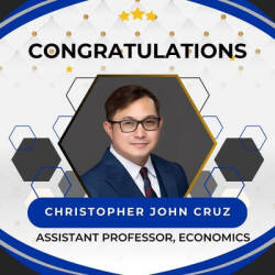 Headshot of Christopher Cruz with "Congratulations"